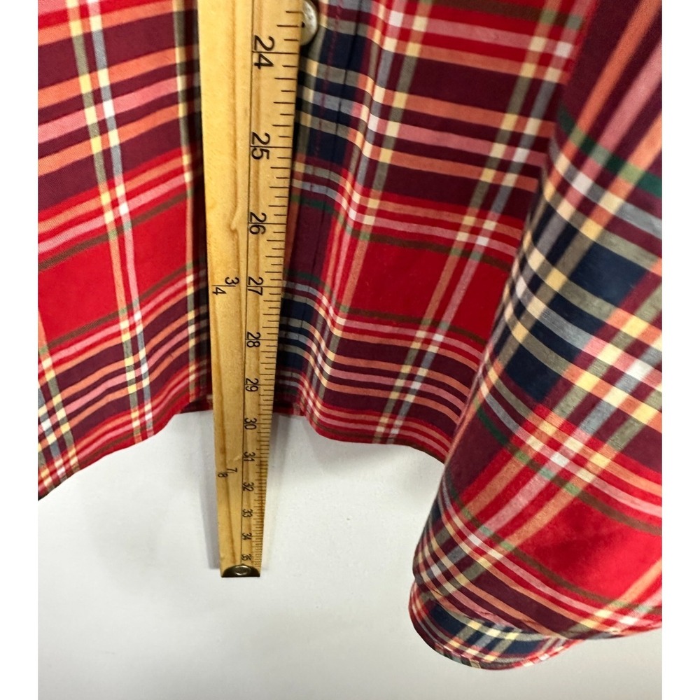 J.Crew Slim Fit Button Down Shirt Mens Small Red Plaid‎ Tailored Lightweight - Picture 4 of 6